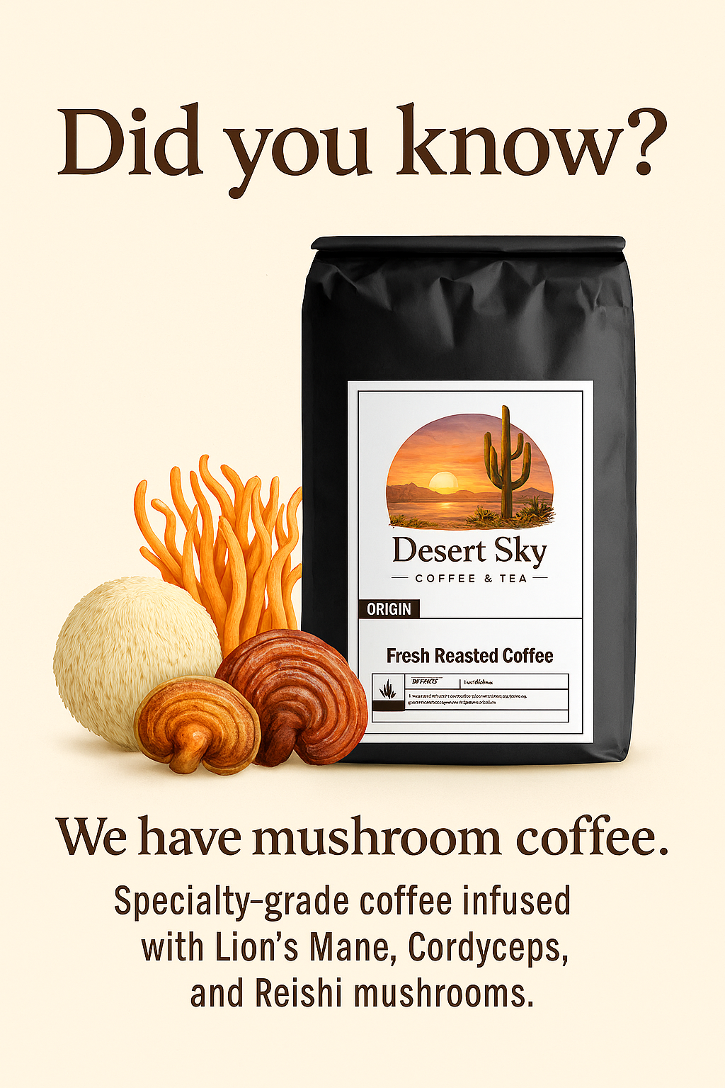 Why Desert Sky Coffee & Tea Promotes Mushroom Coffee